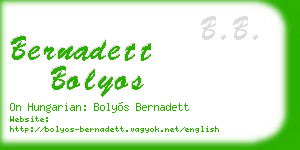 bernadett bolyos business card