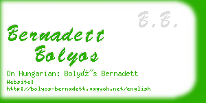 bernadett bolyos business card